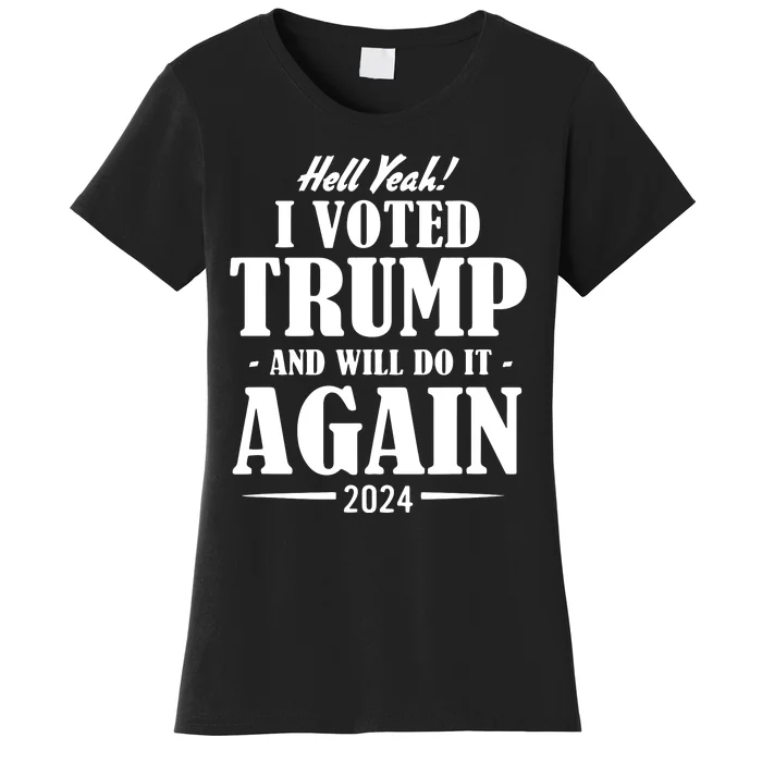 Trump 2024 Funny Patriotic President Voting Election Women's T-Shirt