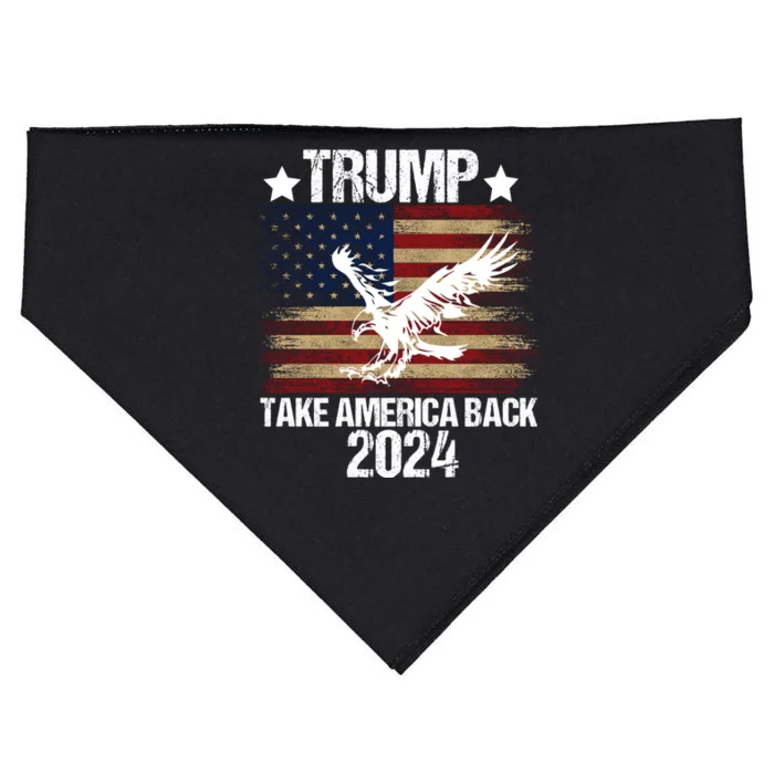 Trump 2024 Flag Take America Back Men Women Trump 2024 USA-Made Doggie Bandana