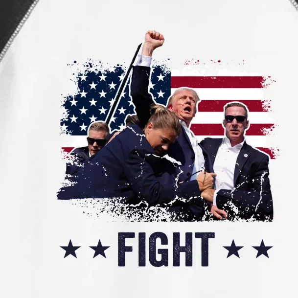 Trump 2024 Fight Fist Rally Trump Rally 2024 American Flag Gift Toddler Fine Jersey T-Shirt