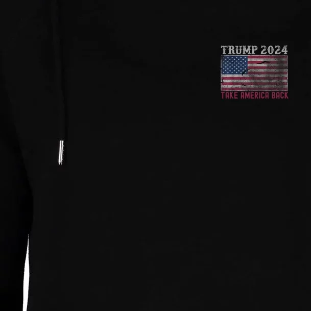 Trump 2024 Front And Back Front & Back Womens Funnel Neck Pullover Hood