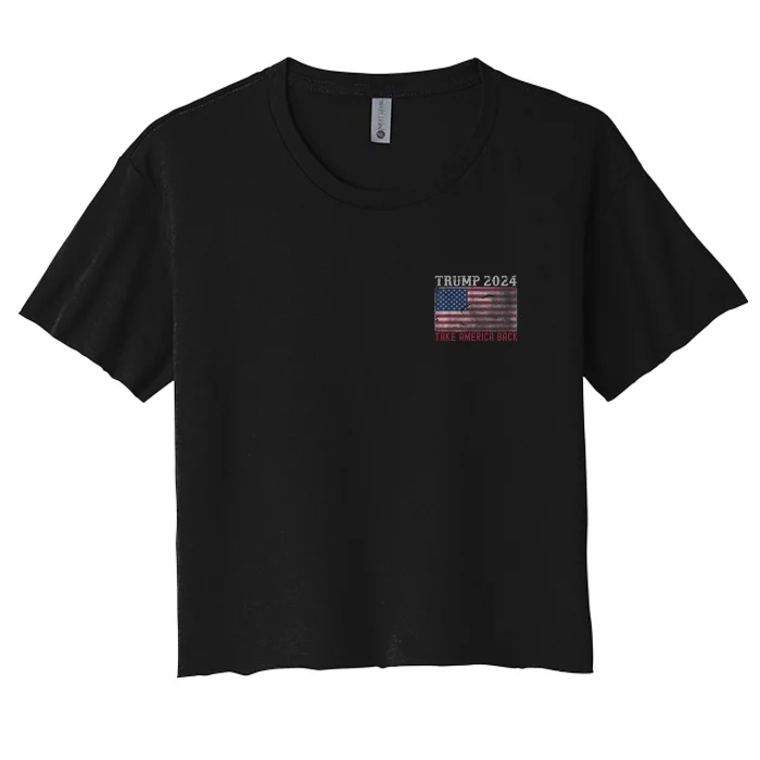 Trump 2024 Front And Back Front & Back Women's Crop Top Tee