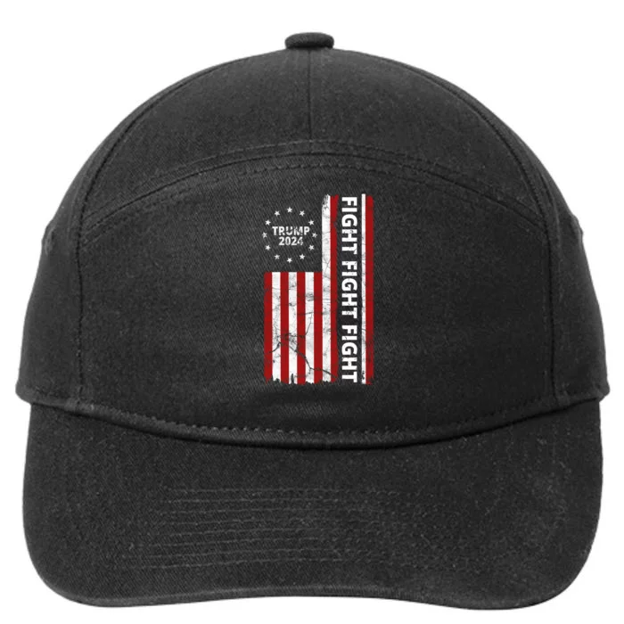 Trump 2024 Fight Fight Fight Usa Flag 7-Panel Snapback Hat