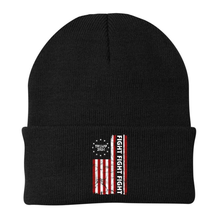 Trump 2024 Fight Fight Fight Usa Flag Knit Cap Winter Beanie