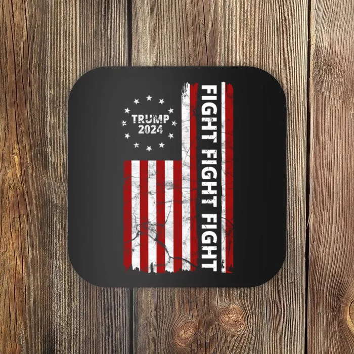 Trump 2024 Fight Fight Fight Usa Flag Coaster