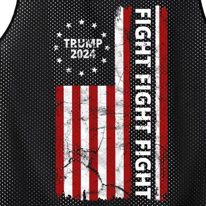 Trump 2024 Fight Fight Fight Usa Flag Mesh Reversible Basketball Jersey Tank