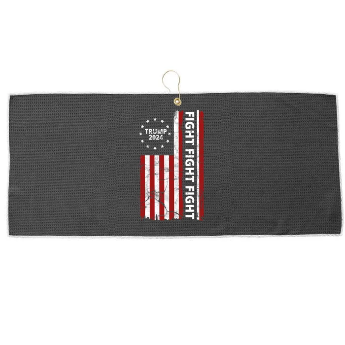 Trump 2024 Fight Fight Fight Usa Flag Large Microfiber Waffle Golf Towel