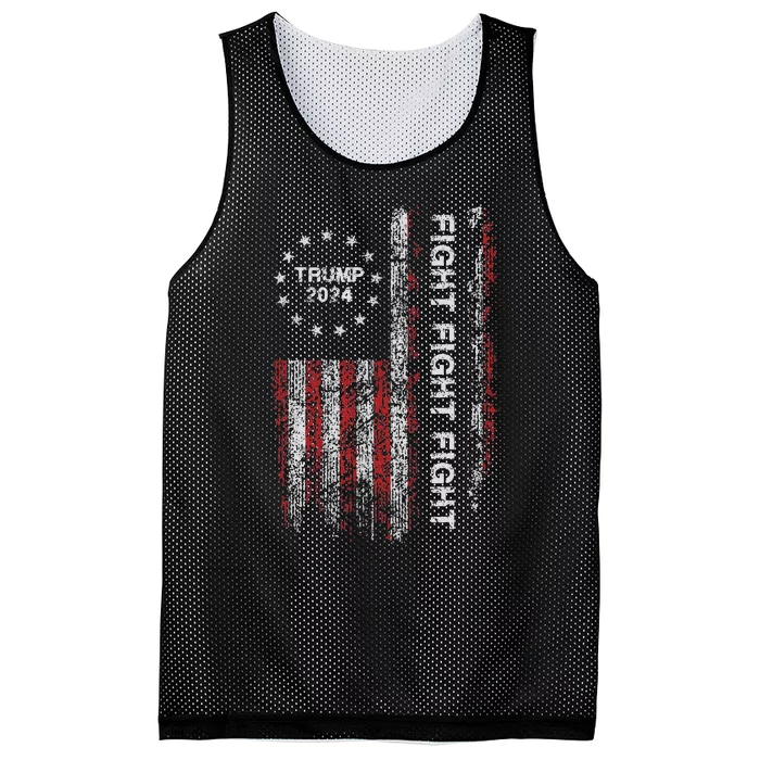 Trump 2024 Fight President Election Bold Design Mesh Reversible Basketball Jersey Tank