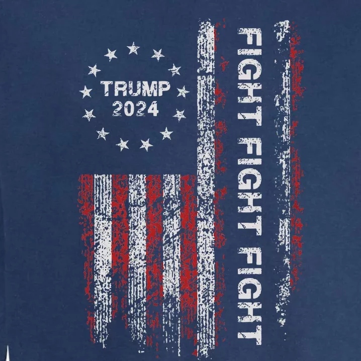 Trump 2024 Fight President Election Bold Design Garment-Dyed Sweatshirt