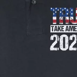 Trump 2024 Flag Take America Back Softstyle Adult Sport Polo