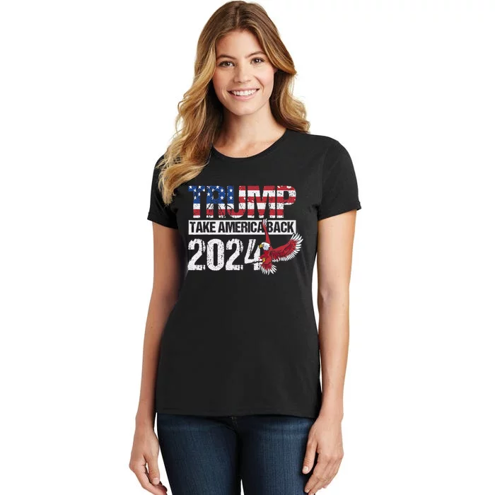 Trump 2024 Flag Take America Back Women's T-Shirt