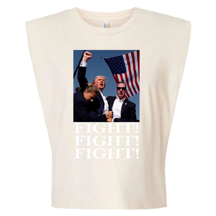 Trump 2024 Fight Fight Fight Fighting For Usa Garment-Dyed Women's Muscle Tee