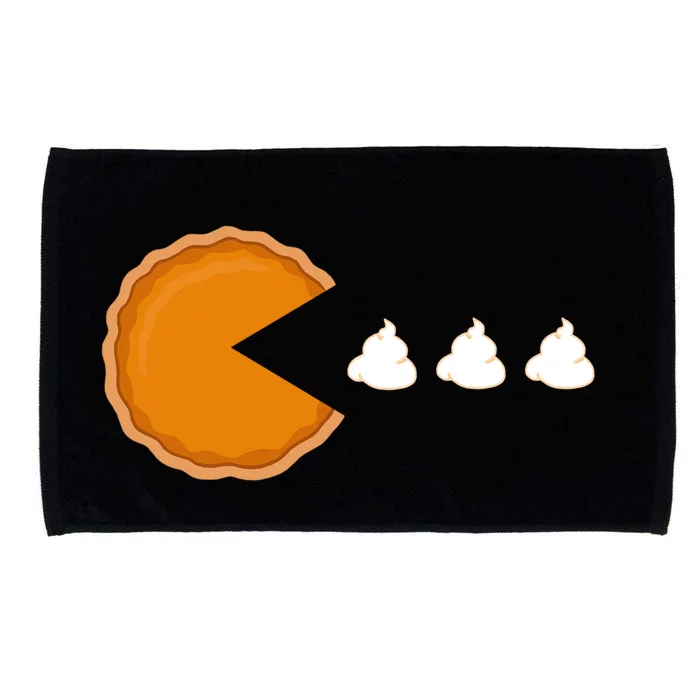 Thanksgiving 2020 Funny Pumpkin Pie Eating Whipped Cream Cute Gift Microfiber Hand Towel