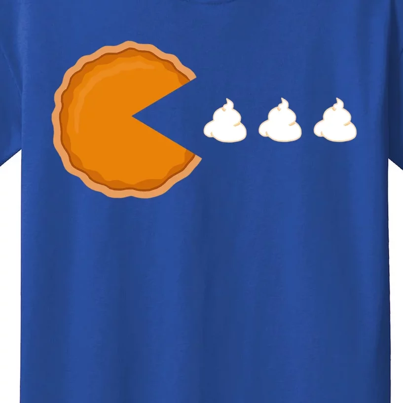 Thanksgiving 2020 Funny Pumpkin Pie Eating Whipped Cream Cute Gift Kids T-Shirt