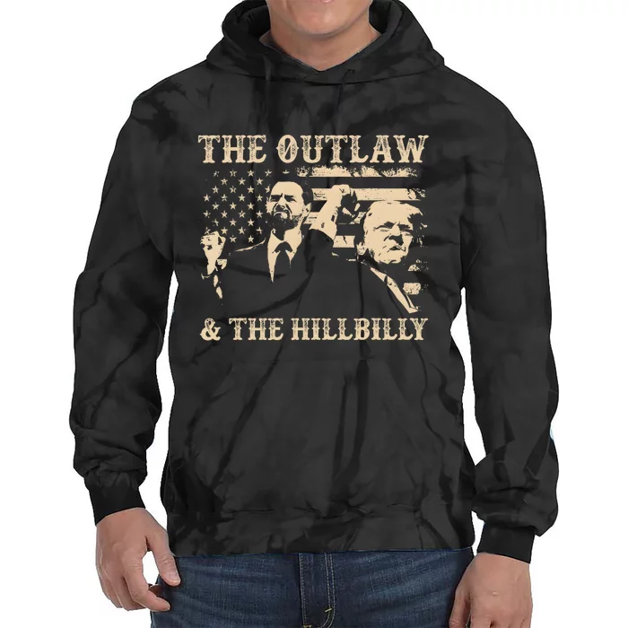 Trump 2024 Flag Outlaw Hillbilly J.D.Vance 2024 Donald Trump Tie Dye Hoodie