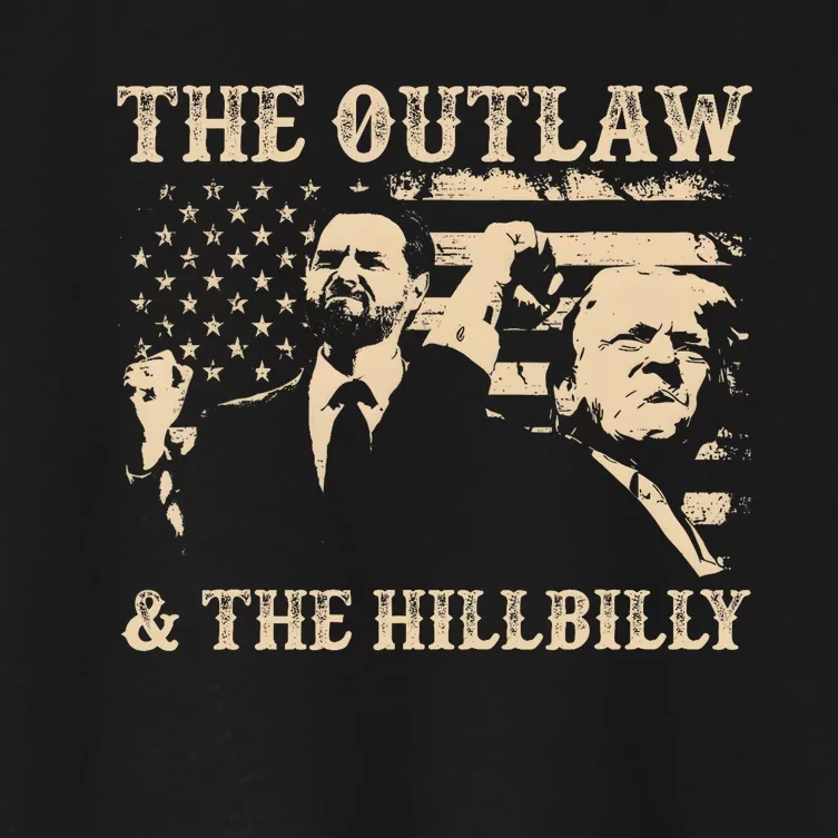 Trump 2024 Flag Outlaw Hillbilly J.D.Vance 2024 Donald Trump Women's Crop Top Tee