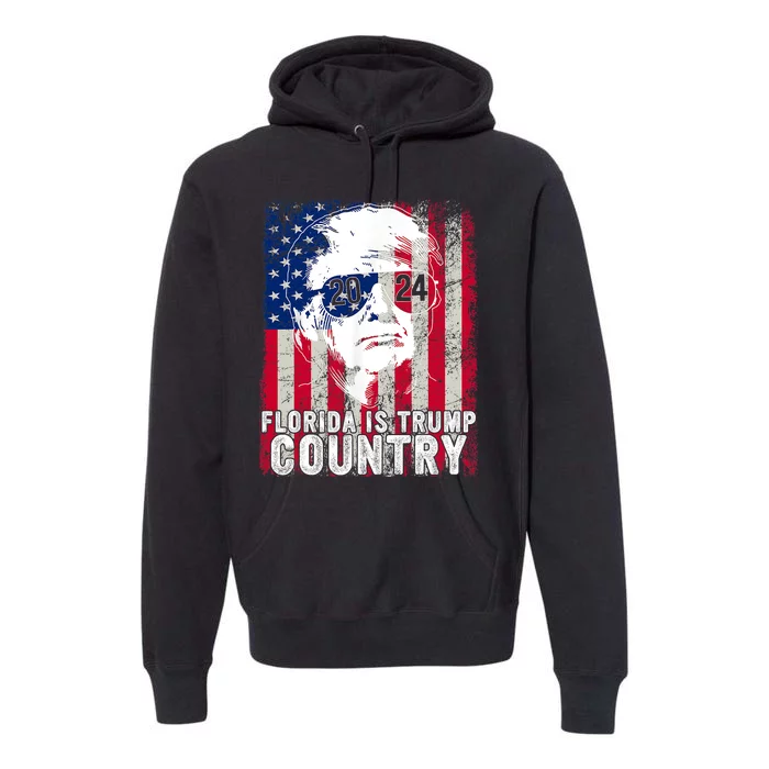 Trump 2024 Florida Trump Country American Flag Election Premium Hoodie