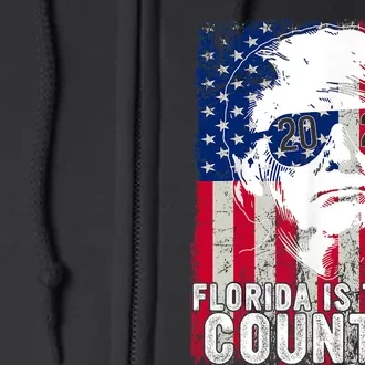 Trump 2024 Florida Trump Country American Flag Election Full Zip Hoodie