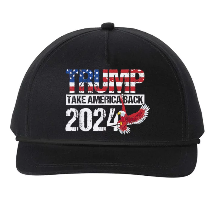 Trump 2024 Flag Take America Back 4th Of July Trump 2024 Snapback Five-Panel Rope Hat