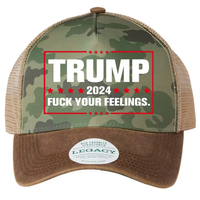 Trump 2024 Fuck Your Feelings Legacy Tie Dye Trucker Hat