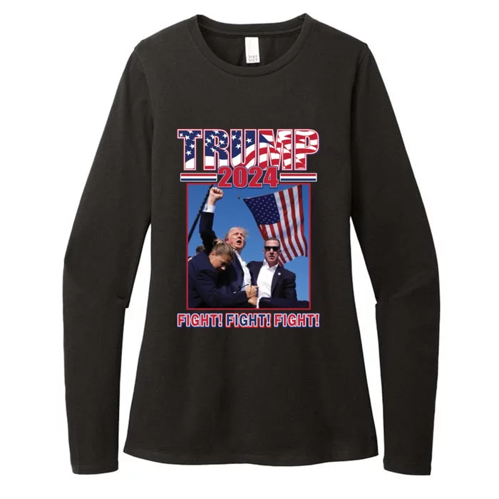 Trump 2024 Fight Fight Fight Womens CVC Long Sleeve Shirt