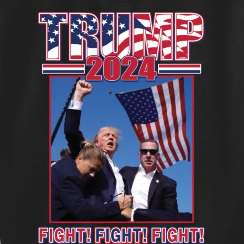 Trump 2024 Fight Fight Fight Kids Sweatshirt