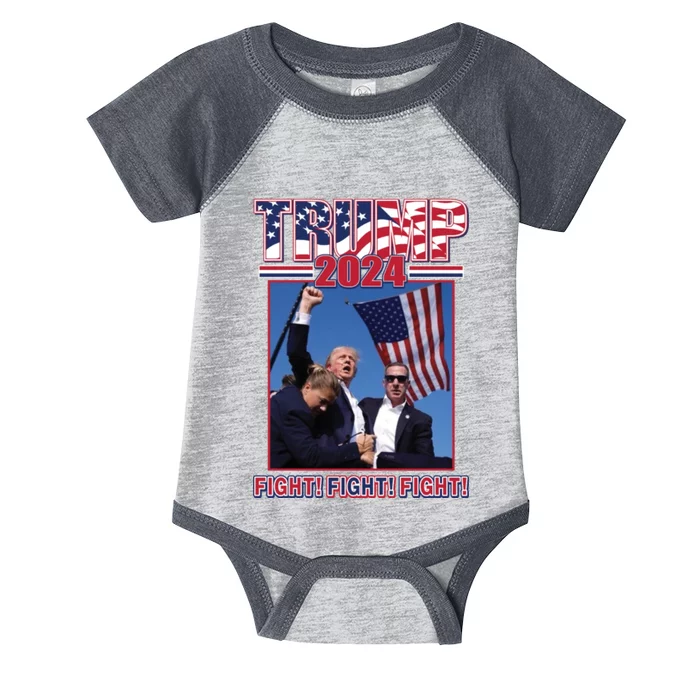 Trump 2024 Fight Fight Fight Infant Baby Jersey Bodysuit