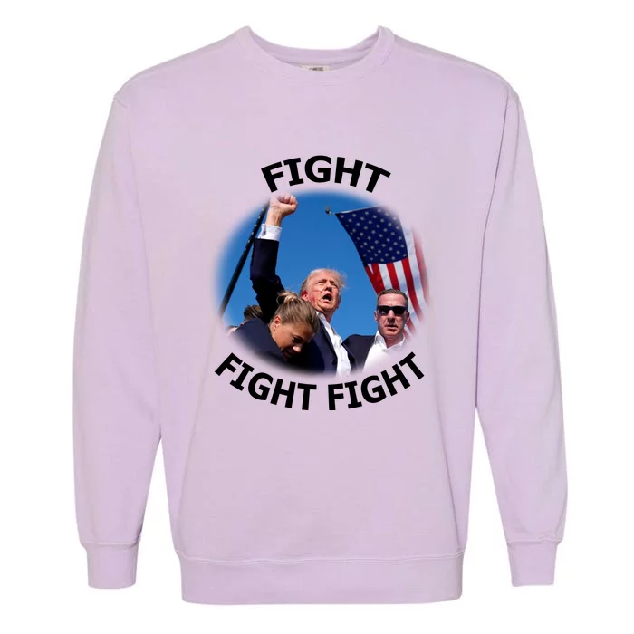 Trump 2024 Fight Fight Fight Fist Assassation Attempt Antiliberal Garment-Dyed Sweatshirt