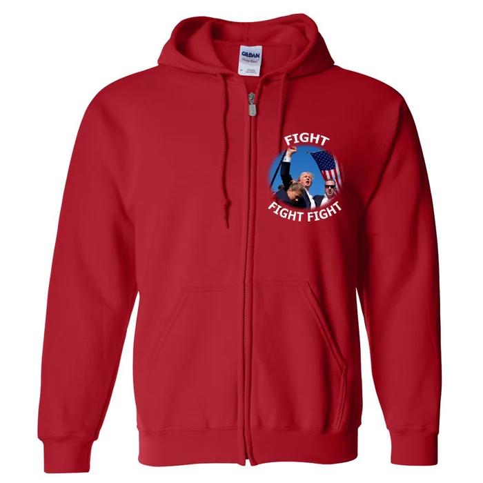 Trump 2024 Fight Fight Fight Fist Assassation Attempt Antiliberal Full Zip Hoodie