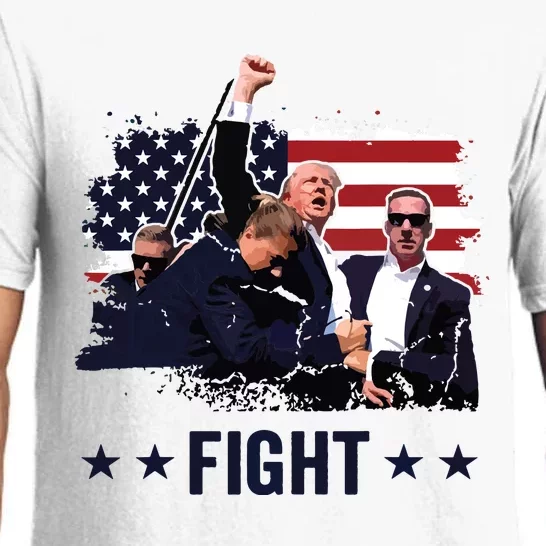 Trump 2024 Fight Fist Rally Trump Rally 2024 American Flag Pajama Set