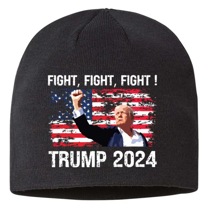 Trump 2024 Fight Fight Fight Trump President Election 2024 8 1/2in Sustainable Knit Beanie