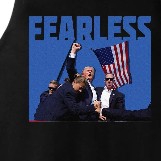 Trump 2024 Fearless Republican Usa Ladies Tri-Blend Wicking Tank