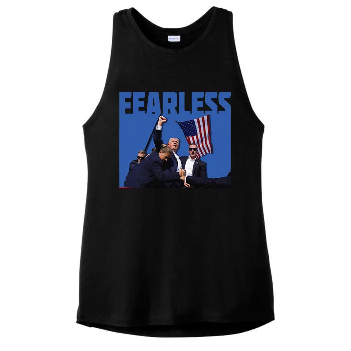 Trump 2024 Fearless Republican Usa Ladies Tri-Blend Wicking Tank