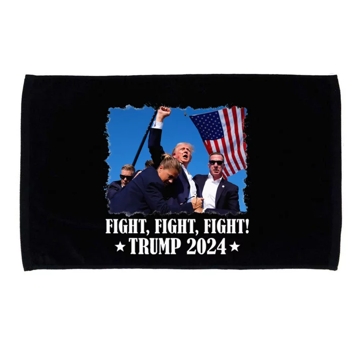 Trump 2024 Fight Fight Fight Trump 2024 Survives Rally Microfiber Hand Towel