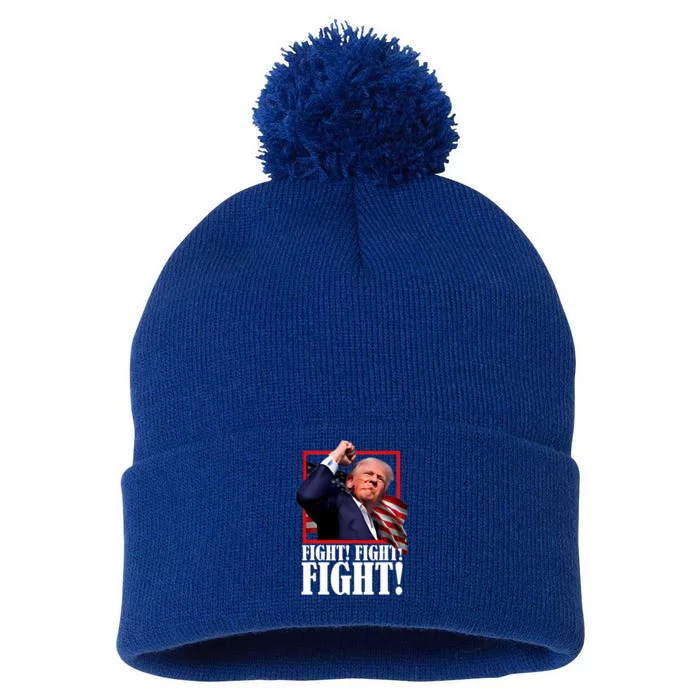 Trump 2024 Fight Fight Fight Pennsylvania Rally Pom Pom 12in Knit Beanie