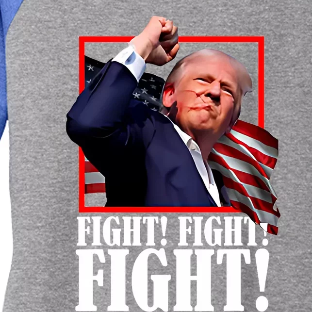 Trump 2024 Fight Fight Fight Pennsylvania Rally Women's Tri-Blend 3/4-Sleeve Raglan Shirt