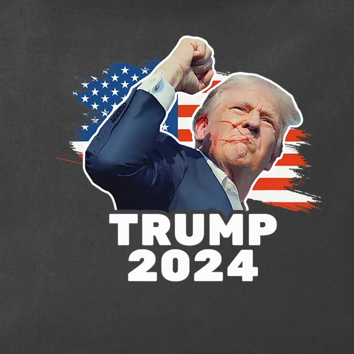 Trump 2024 Fist Bump President Red Zip Tote Bag