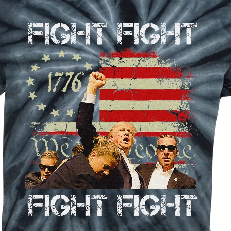 Trump 2024 Fight Pennsylvania Bold Design Kids Tie-Dye T-Shirt