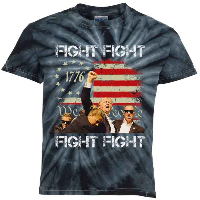 Trump 2024 Fight Pennsylvania Bold Design Kids Tie-Dye T-Shirt