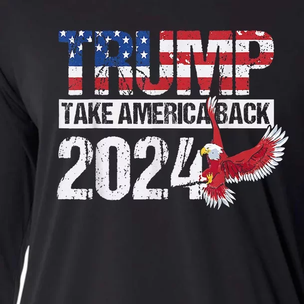 Trump 2024 Flag Take America Back 4th Of July Trump 2024 Cooling Performance Long Sleeve Crew