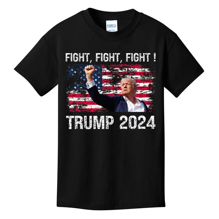 Trump 2024 Fight Fight Fight Trump President Election 2024 Kids T-Shirt