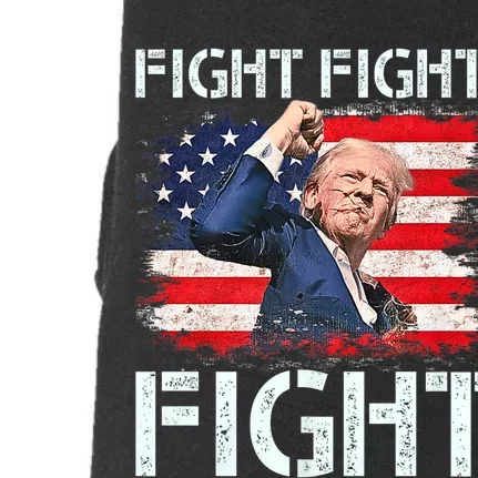 Trump 2024 Fight Fight Fight Trump Signals To Americans To Fight Doggie 3-End Fleece Hoodie