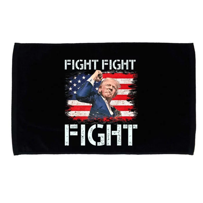 Trump 2024 Fight Fight Fight Trump Signals To Americans To Fight Microfiber Hand Towel