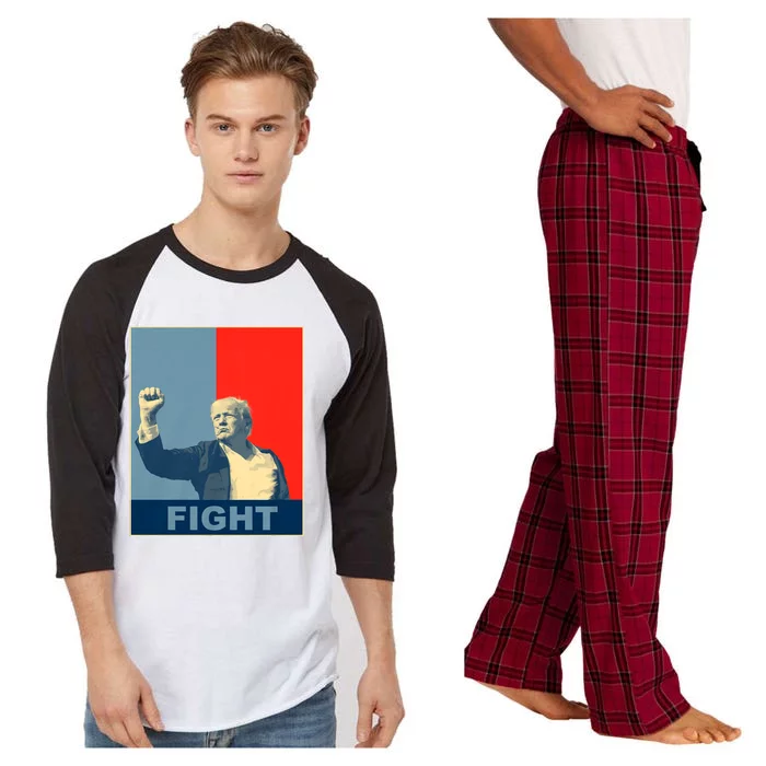 Trump 2024 Fight Raglan Sleeve Pajama Set