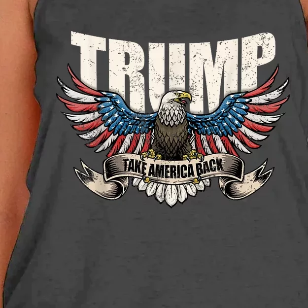 Trump 2024 Flag Take America Back Donald Trump 2024 Patriotic Donald Trump Women's Knotted Racerback Tank