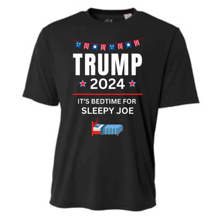 Trump 2024 Funny Anti Sleepy Joe Biden Pro Trump Republican Cooling Performance Crew T-Shirt