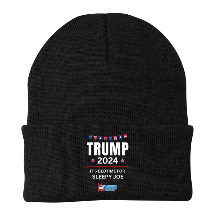 Trump 2024 Funny Anti Sleepy Joe Biden Pro Trump Republican Knit Cap Winter Beanie