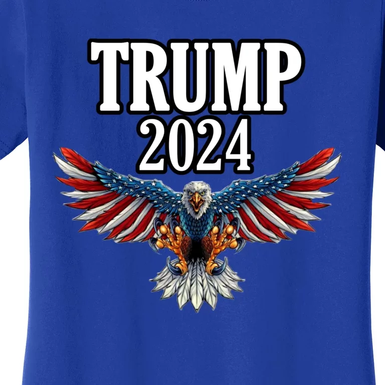 Trump 2024 Flag Of Bald Eagle Republican 2024 Trump Flag Cute Gift Women's T-Shirt