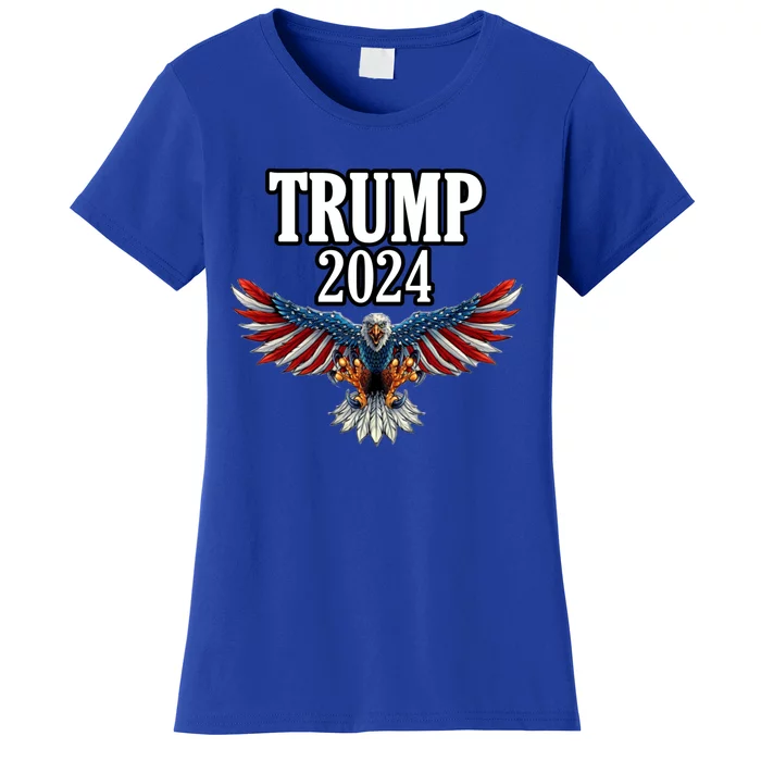 Trump 2024 Flag Of Bald Eagle Republican 2024 Trump Flag Cute Gift Women's T-Shirt