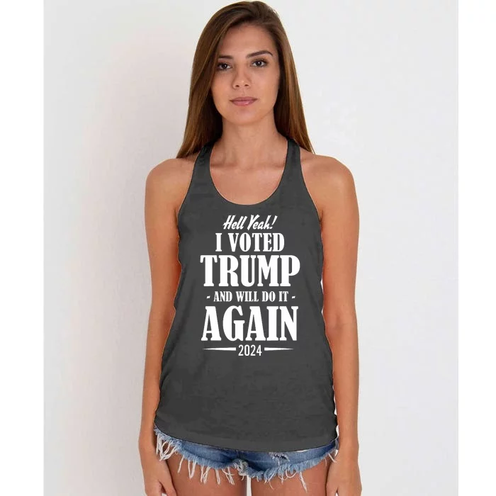 Trump 2024 Funny Patriotic President Voting Election Women's Knotted Racerback Tank