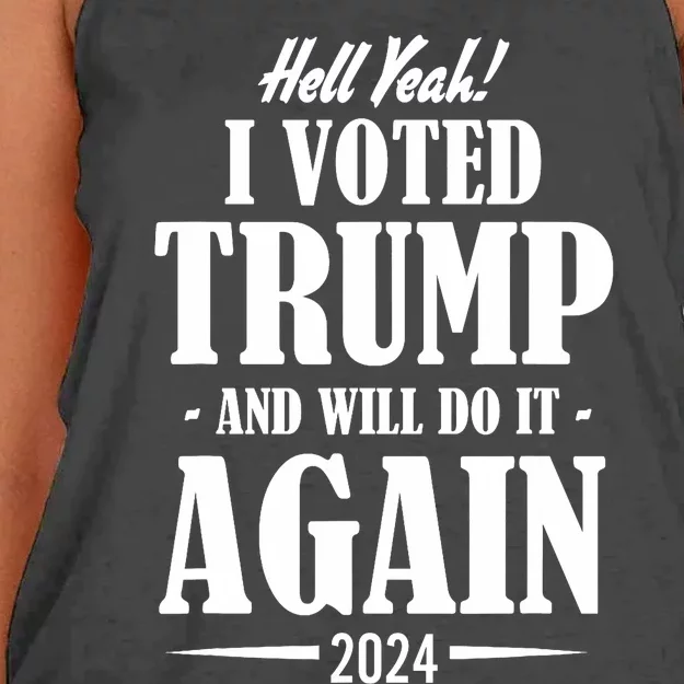 Trump 2024 Funny Patriotic President Voting Election Women's Knotted Racerback Tank